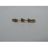 Victorian 15ct Gold Clover Leaf Pin