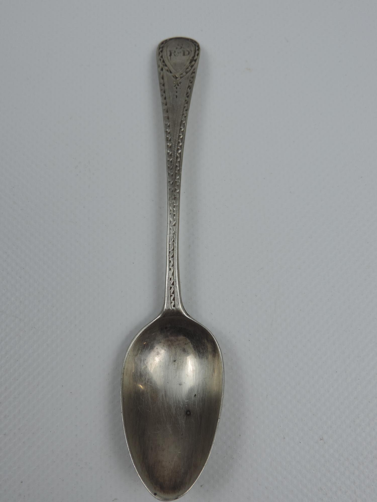 Pair of Sheffield Silver Spoons and Georgian Silver Spoon With Engraved Decoration - 45 grams - Image 4 of 8