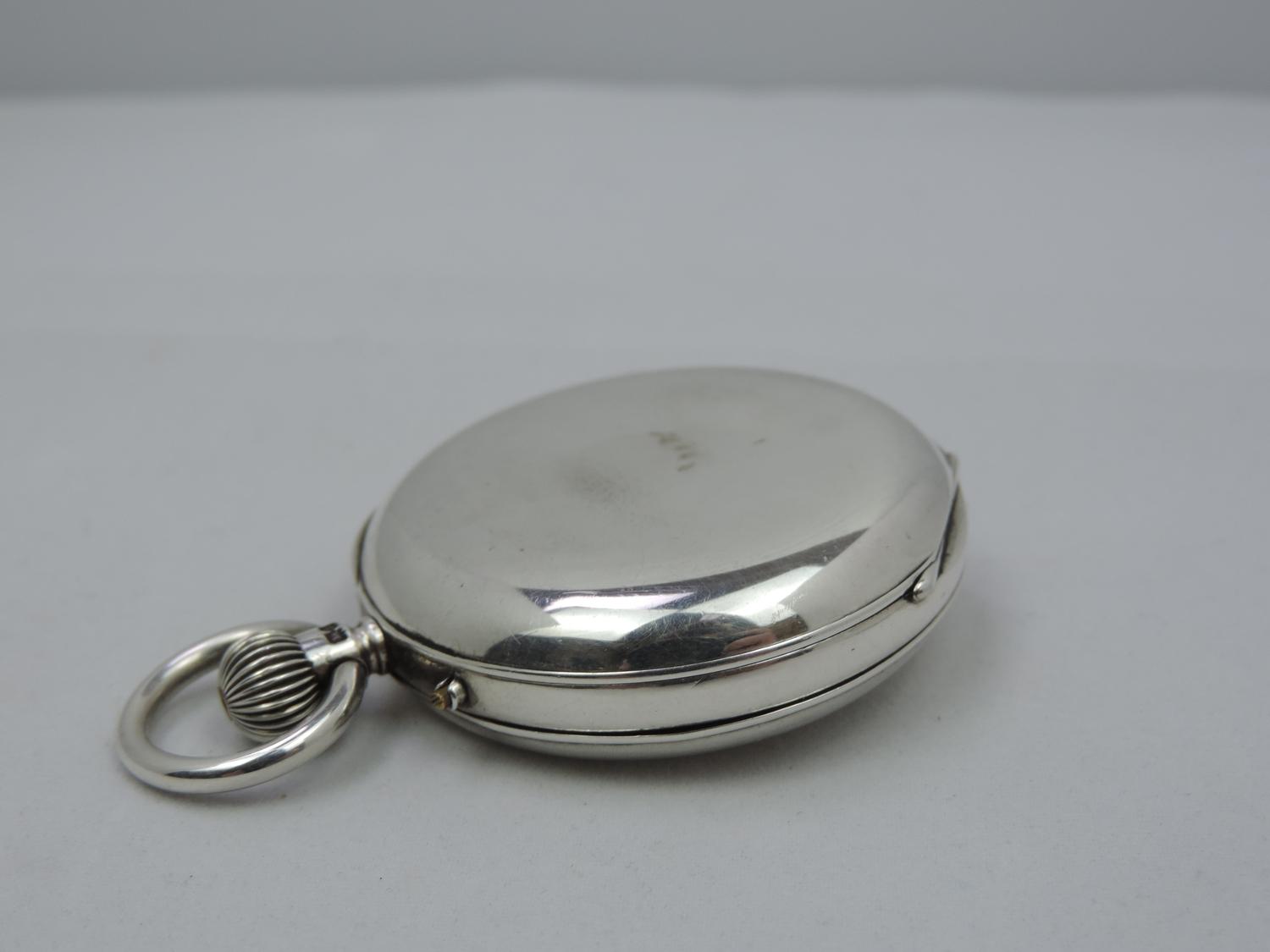 Sterling Silver Half Hunter Pocket Watch Circa 1910 London - Working Condition - Image 4 of 6