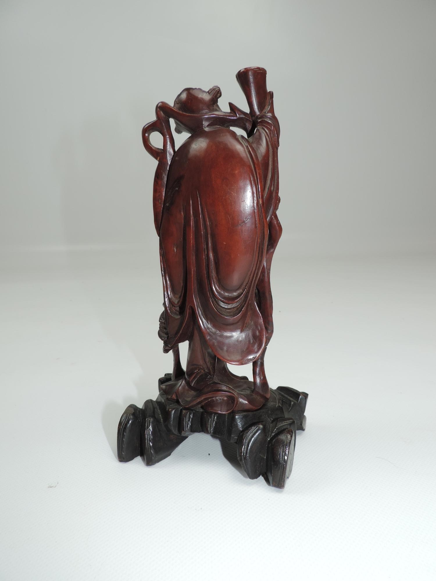 Oriental Wood Carved Ornament, Bowl and Ceramic Pin Dish - Image 3 of 7