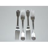 4x Victorian Dinner Forks with Samurai Crests