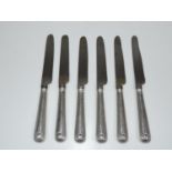 Set of 6x Georgian Silver Handled Thread and Shell Side Knives By Garrard