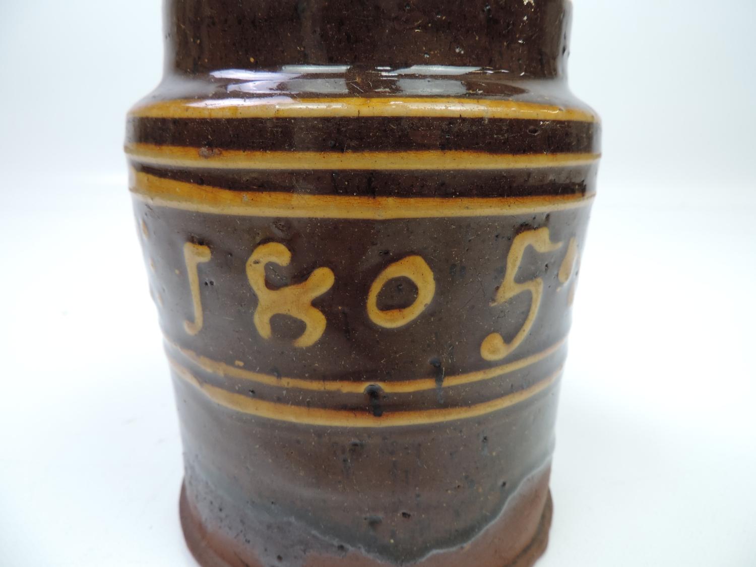 Very Rare Burton Lonsdale Slipware Mug, Slipware Decoration Along with the Date 1805 - Image 3 of 5