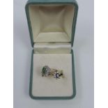 2x 9ct Gold Rings - One Sapphire and Diamonds, One Emerald and Diamonds, Both for Restoration - 3