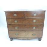 Victorian Mahogany Two Over Three Chest of Drawers - 42" H x 22" D x 45" W