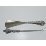 Birmingham Silver Handled Shoe Horn and Chester Silver Handled Glove Hook