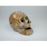 Glazed Pottery Ornament - Skull