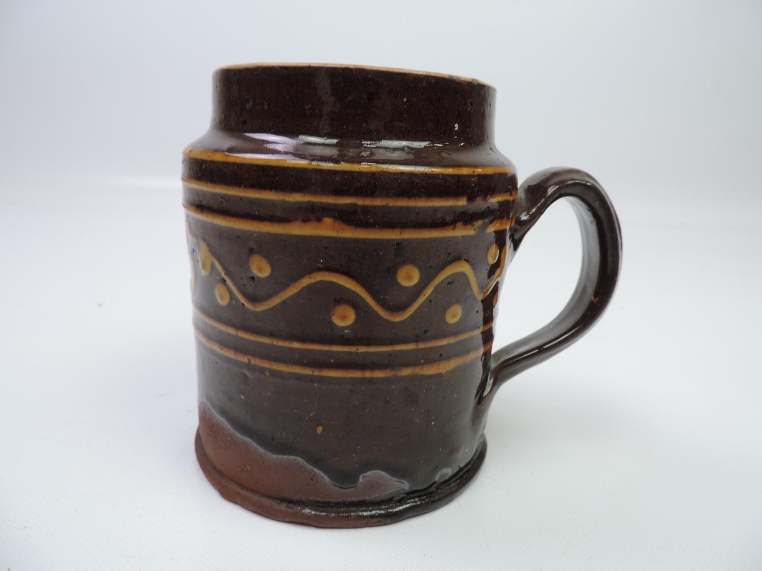 Very Rare Burton Lonsdale Slipware Mug, Slipware Decoration Along with the Date 1805