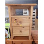 Pine Two Drawer Bedside Cabinet