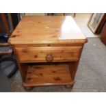 Pine Bedside Cabinet with One Drawer