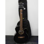 Cased Semi Acoustic West Tone Guitar