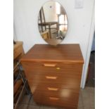 Four Drawer Chest of Drawers with Vanity Mirror