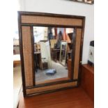 Wood and Cane Framed Mirror