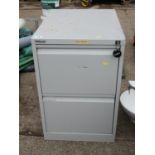 Two Drawer Metal Filing Cabinet with Key