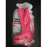 Pair of New Pink Wellington Boots - Size 8