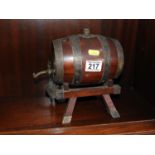 Miniature Coopered Barrel on Stand