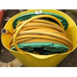 Plastic Trug and Contents - Hose on Reel