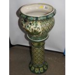 Hand Painted Oriental Jardiniere Stand