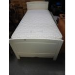Single Bed Frame with Mattress and Guest Bed under