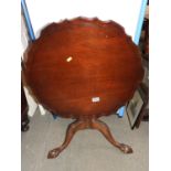 Mahogany Tilt Top Occasional Table