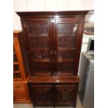 Glazed Mahogany Display Cabinet with Drawers and Cupboards under