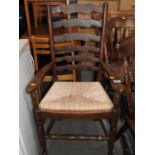 Rush Seated Carver Dining Chair