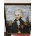 Signed Framed Oil on Canvas - Admiral Nelson