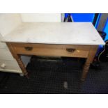 Stripped Pine Marble Top Washstand