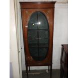 Edwardian Glazed Display Cabinet with Later Hand Painted Decoration