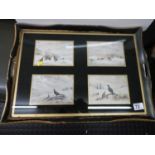 Glass Topped Picture Set Tray