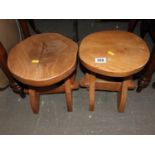 Pair of Small Wooden Stools