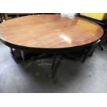 Victorian Mahogany Oval Pedestal Table and 4x Harlequin Chairs (see extra picture)