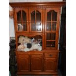 Illuminated Glazed Display Cabinet with Drawers and Cupboard under