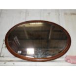 Oval Wood Framed Bevel Edge Mirror