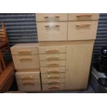 Suite of Bedroom Furniture - Compactum, Chest of Drawers and Pair of Bedside Cabinets