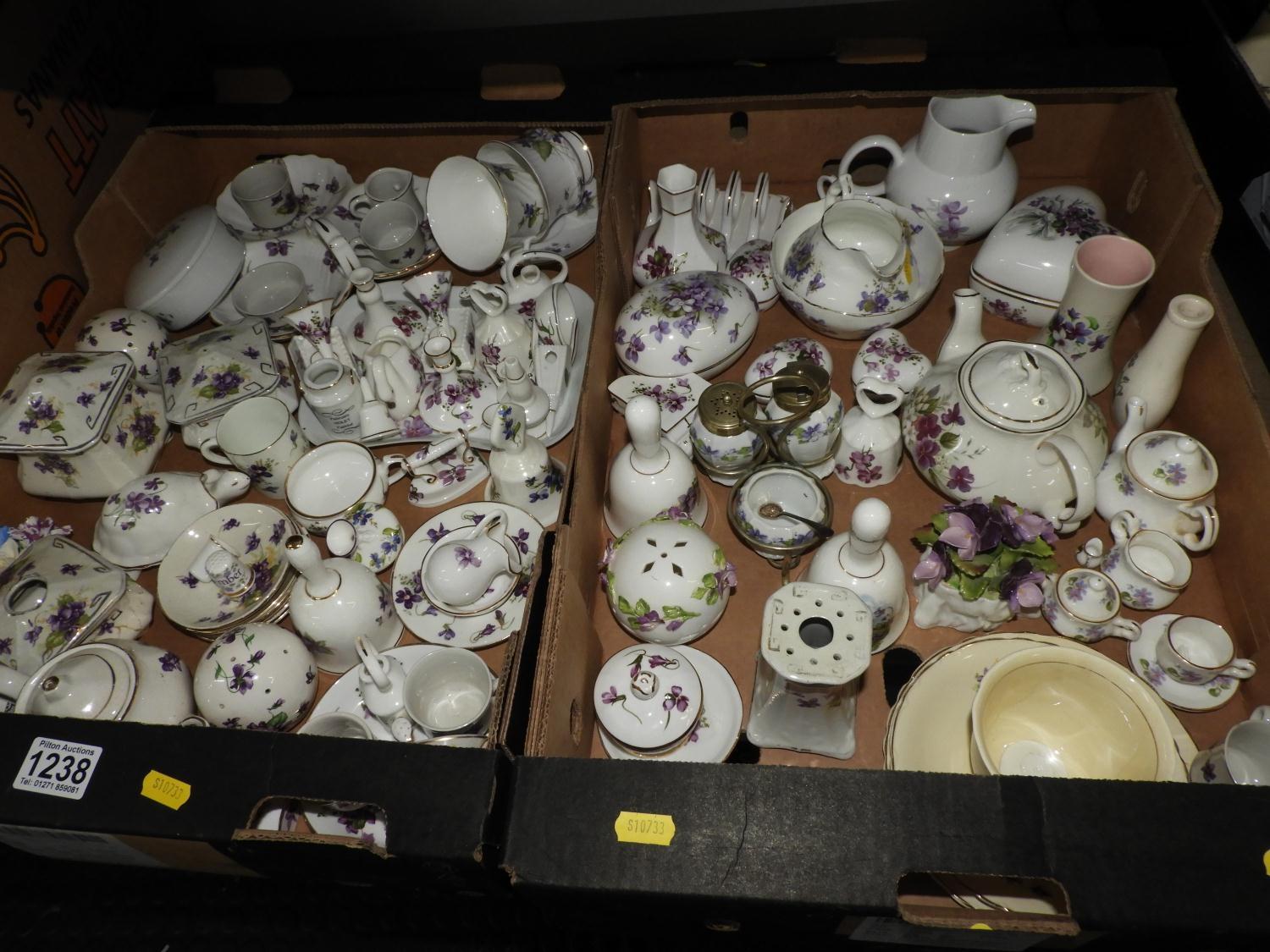 2x Boxes of Collectable China - Violets