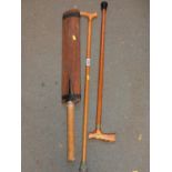 Cricket Bat and 2x Walking Sticks