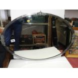 Oval Metal Framed Bevel Edge Mirror