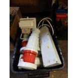 Plastic Crate and Contents - Electrical Fittings