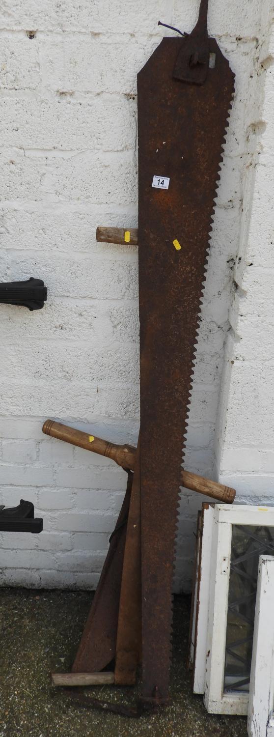 Vintage Two Man Saw and Hay Knife