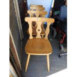 Set of 4x Modern Light Wood Chairs