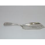 A Silver George III Silver Fish Slice, Fiddle Pattern, with a Pierced Slice, Thread Border and