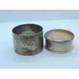 2x Birmingham Silver Napkin Rings - 40gms