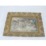 Print of Girls in Ornate Frame