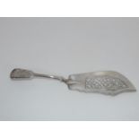 A Victorian Silver Fish Slice, Fiddle Pattern, Pierced with Scrolls, Not Initialled - Hallmarked for