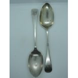 Pair of Sheffield Silver Spoons Monogrammed 'MCJ' - 98gms