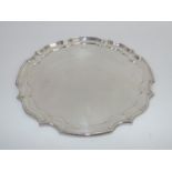 A Silver Salver/Tray of Circular Form, with a Moulded Border and Without Inscriptions or