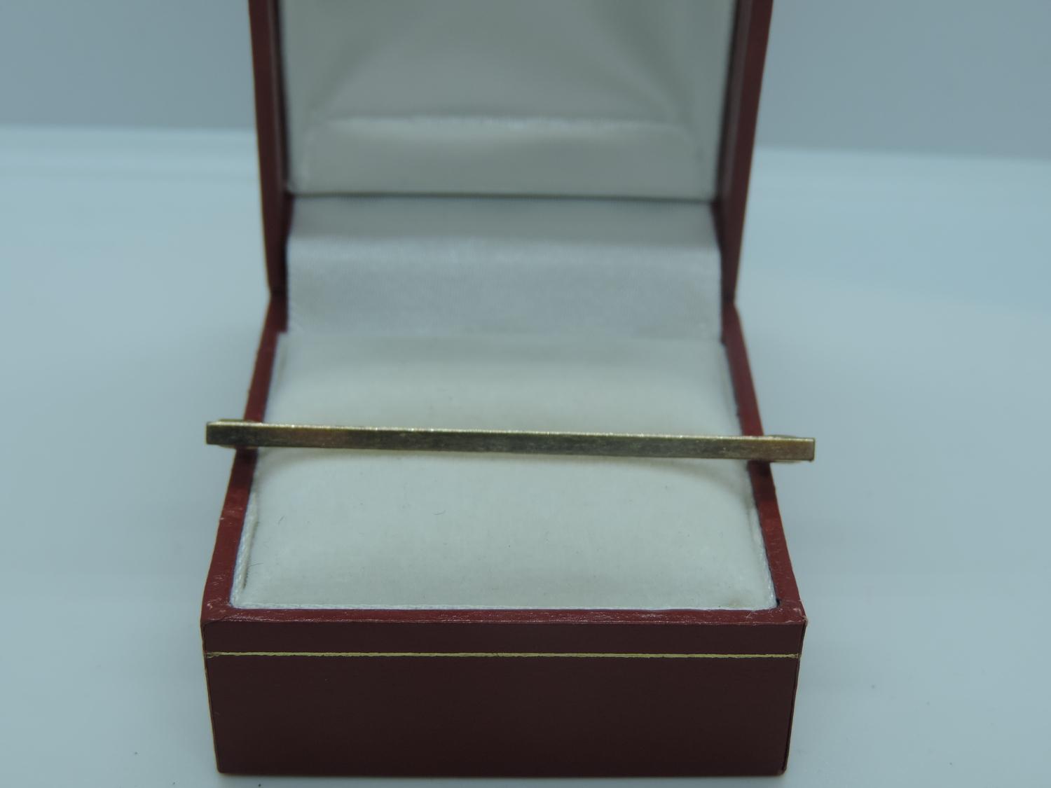 12ct Yellow Gold Front, Back and Sides Tie Pin - 2.3gms