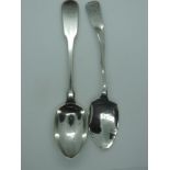 2x Georgian Silver Spoons - 40gms - 1x A/F