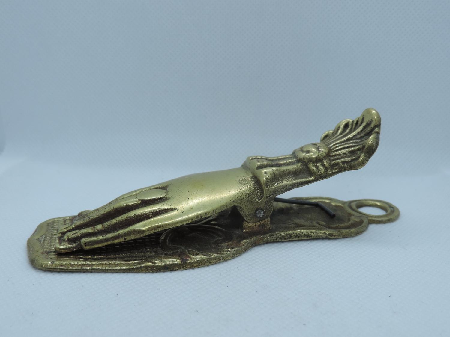 Brass Desk Clip, Carved Buddha Ornament and Small Elephant Ornament - Image 3 of 5